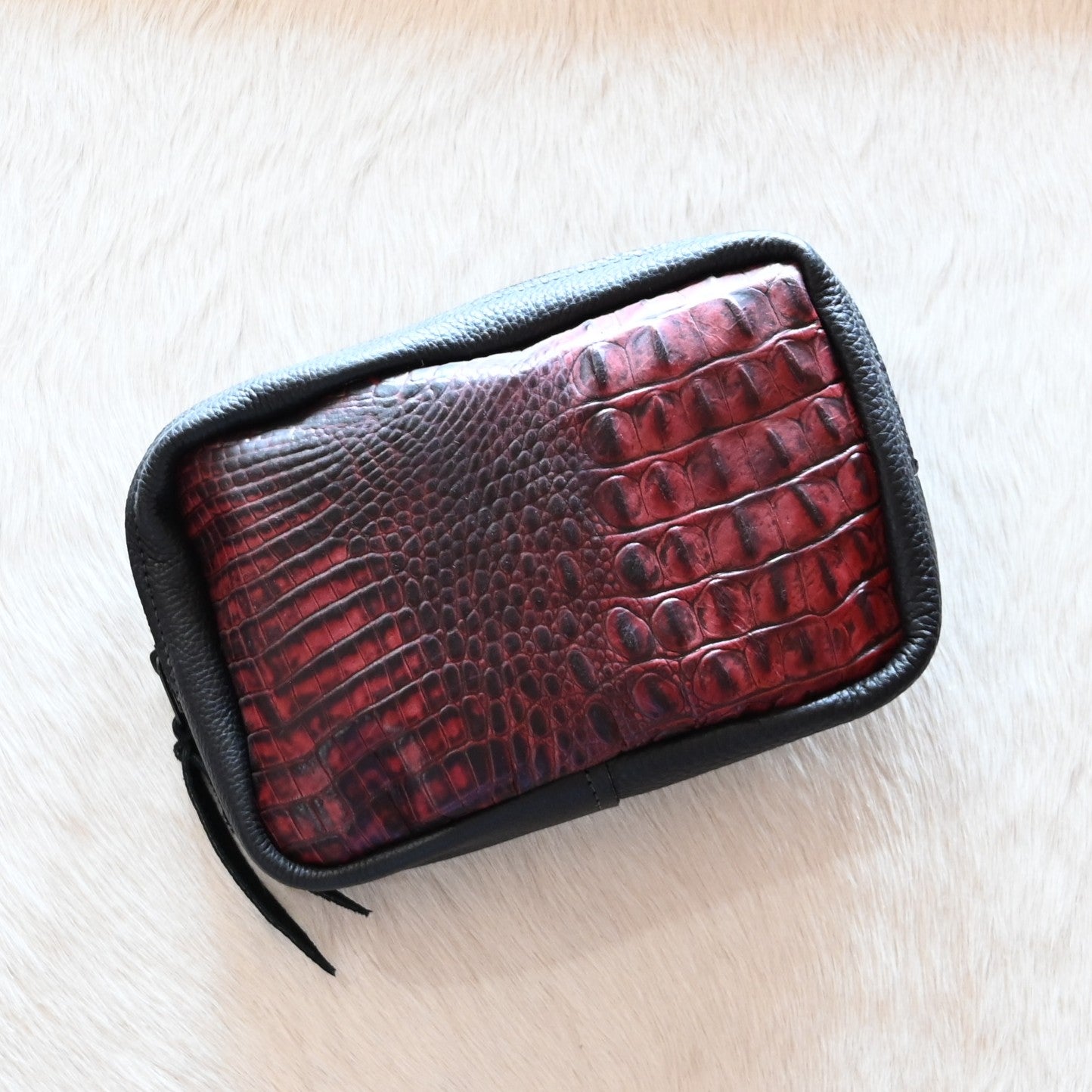 View of bag in red