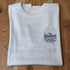 View of Blue Blanket men’s white crew-neck t-shirt with contrasting logo print