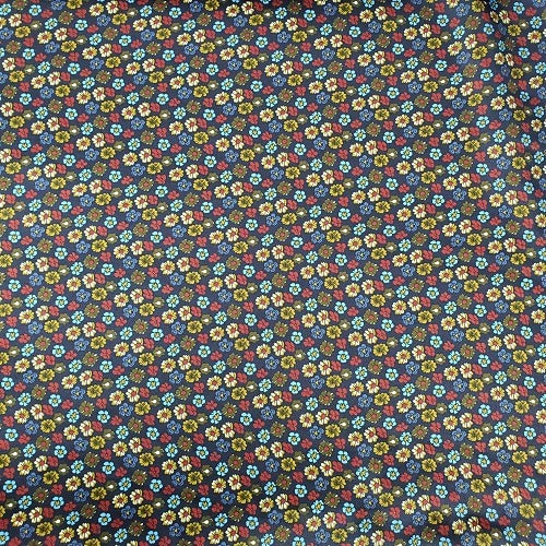 Cowboy Images Charmeuse Calico on Navy Wild Rag 36×36 with navy floral print