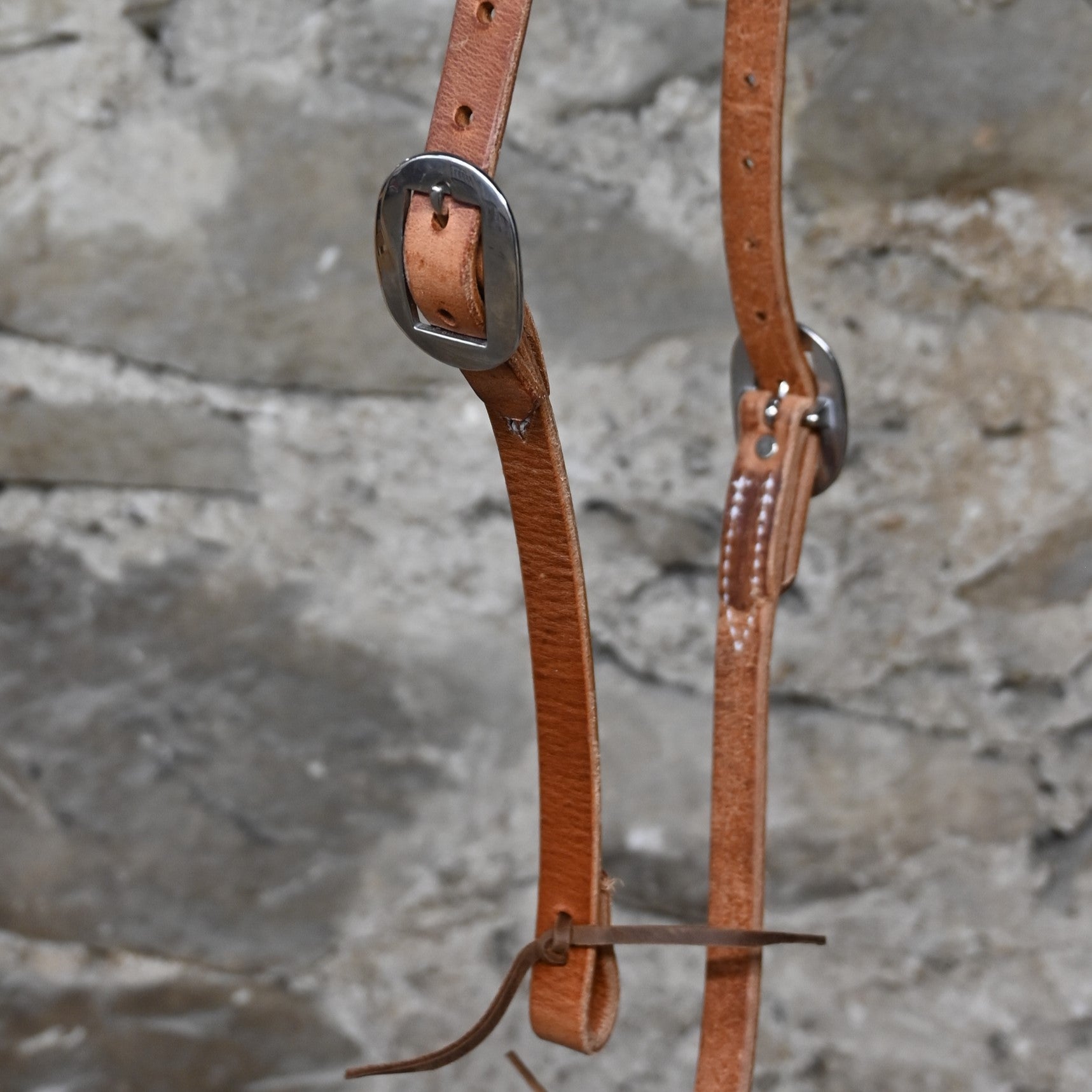 One Ear Draft Horse Headstall view of buckles