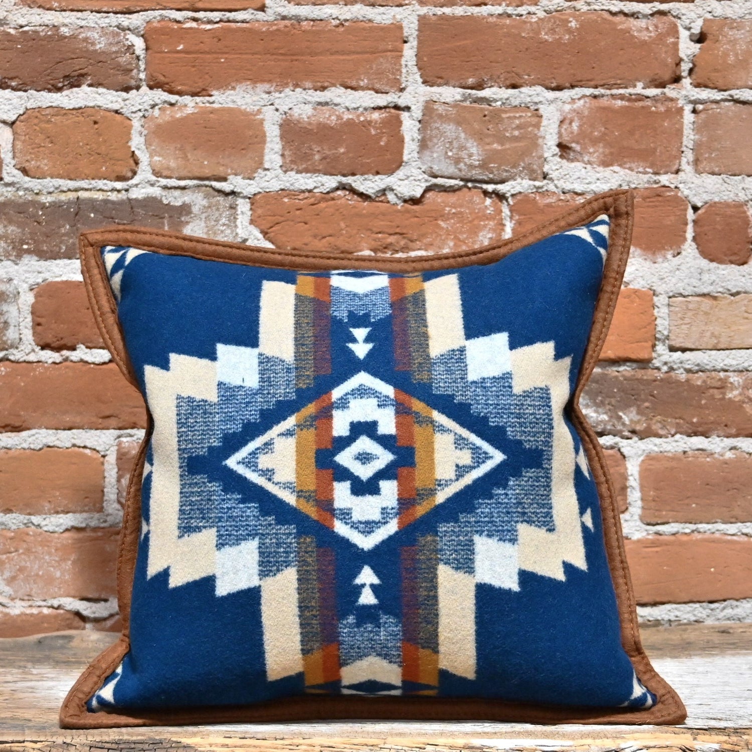 Pendleton Rock Point Pillow in Blue view of pillow