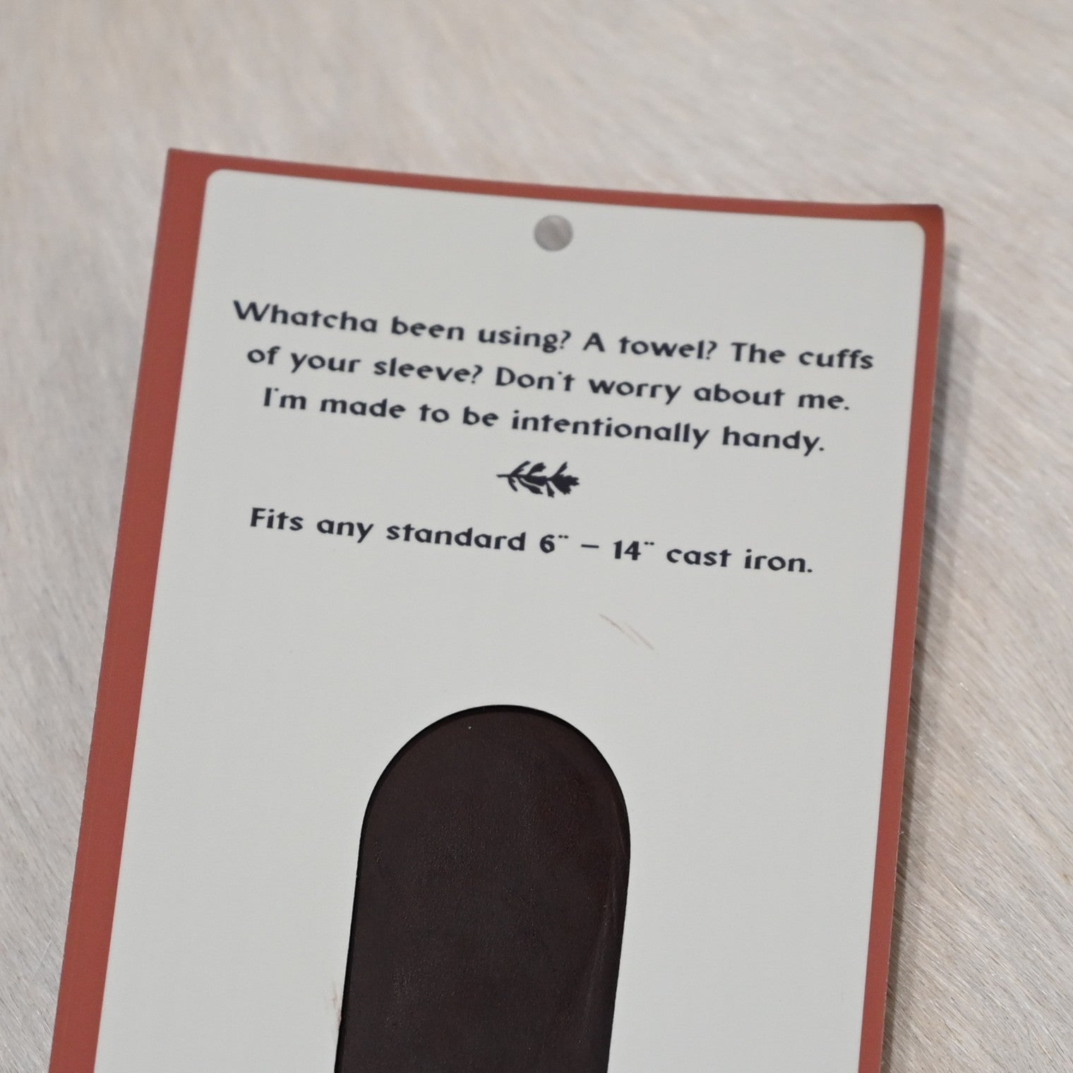 Howl Intentional Goods PanHandler in chestnut leather with Pendleton blanket inlay for cast iron handles