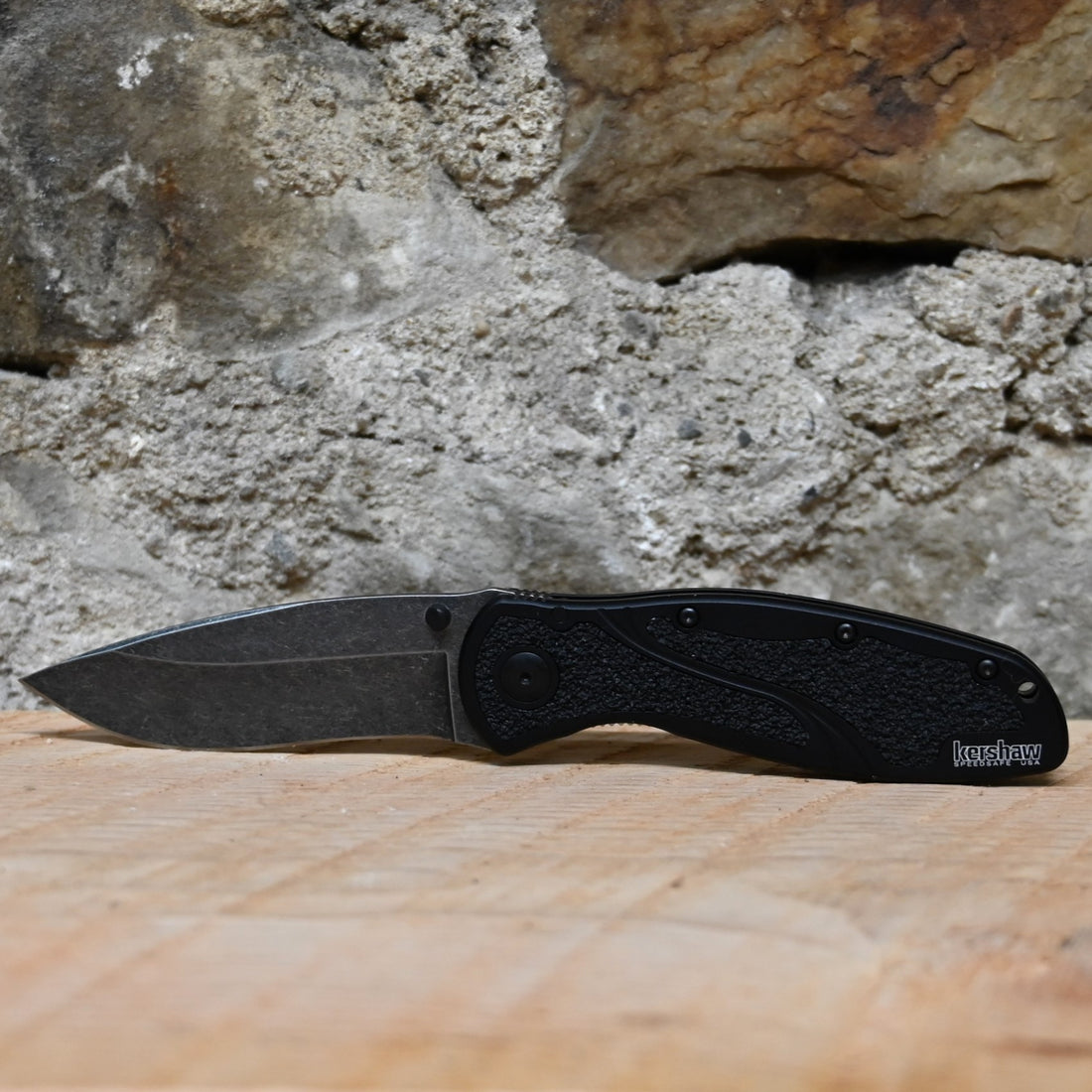 Kershaw Blur Knife in Aluminum Black view of knife