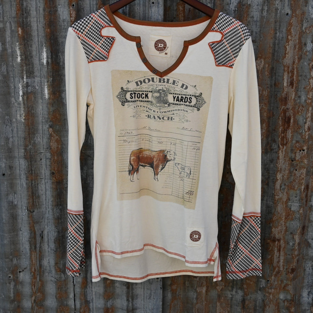 Double D Ranch Ladies Livestock Commission Tee in String front view
