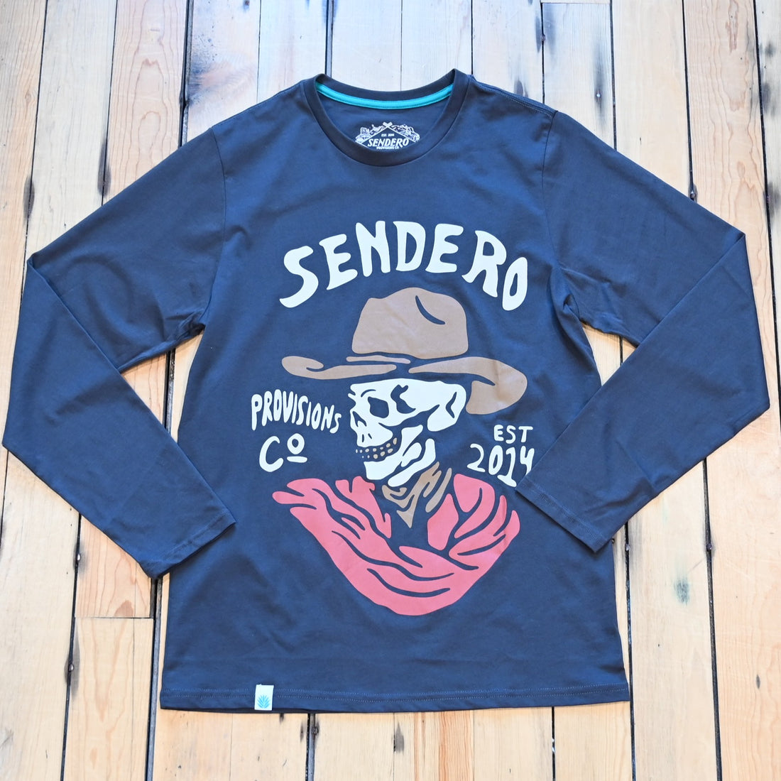 Vintage black Quitado long sleeve tee by Sendero with desert ballad graphic inspired by the Chihuahuan Desert