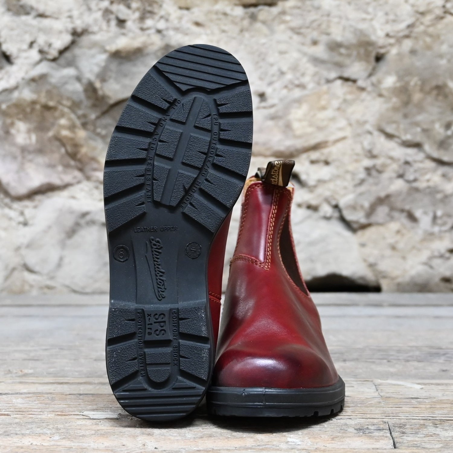 Blundstone Slip On In Premium Red Rubbed Leather view of bottom