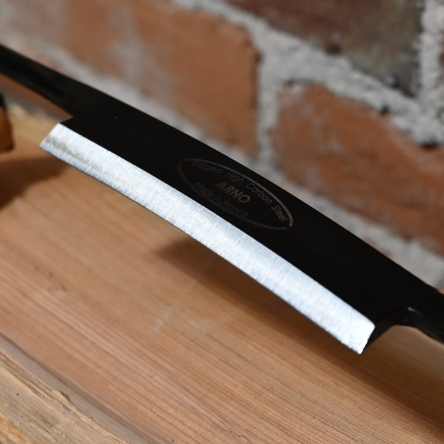 6" Convex Draw Knife W/Protective Cover close up view of blade