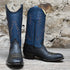 Nutted Calf Tobacco Bison Boot on Custom "Cowboy" Last view of front and side
