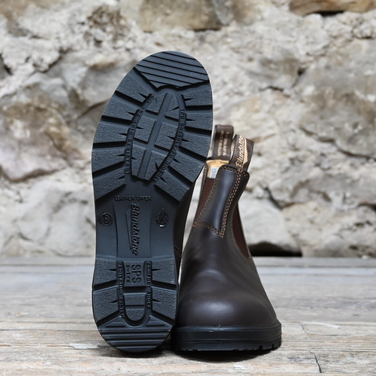 Blundstone Slip On In Walnut Premium Leather view of bottom