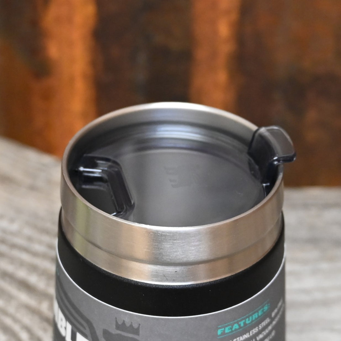 Stanley The Everyday Wine Tumbler in Matte Black view of lid