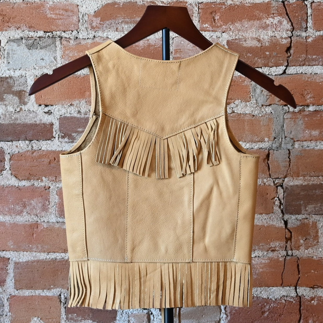 Southbay Leather 3B kids leather vest with western fringe detail