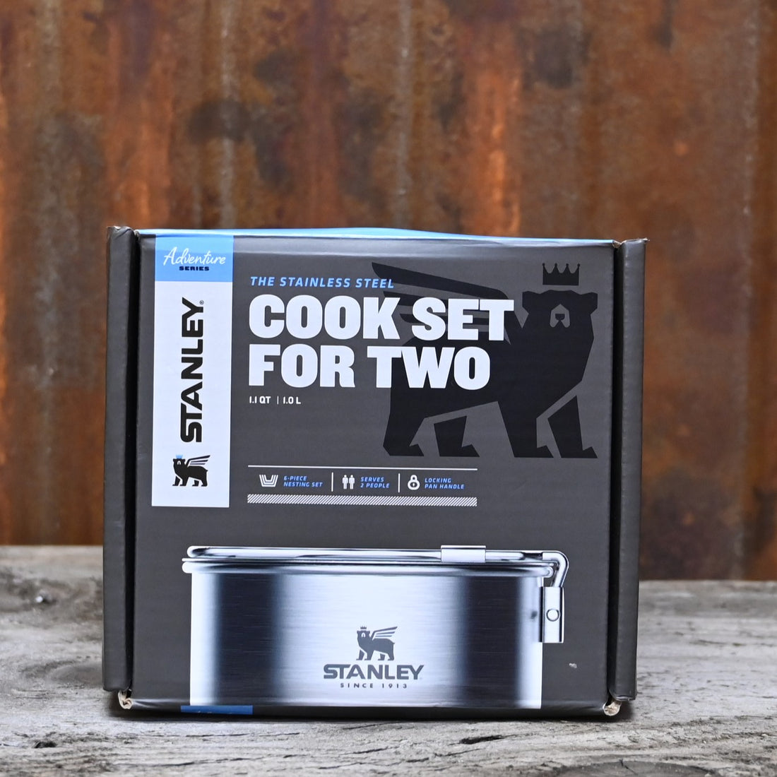 Stanley Adventure Kit Cook Set for Two in Stainless Steel view of cook set for two