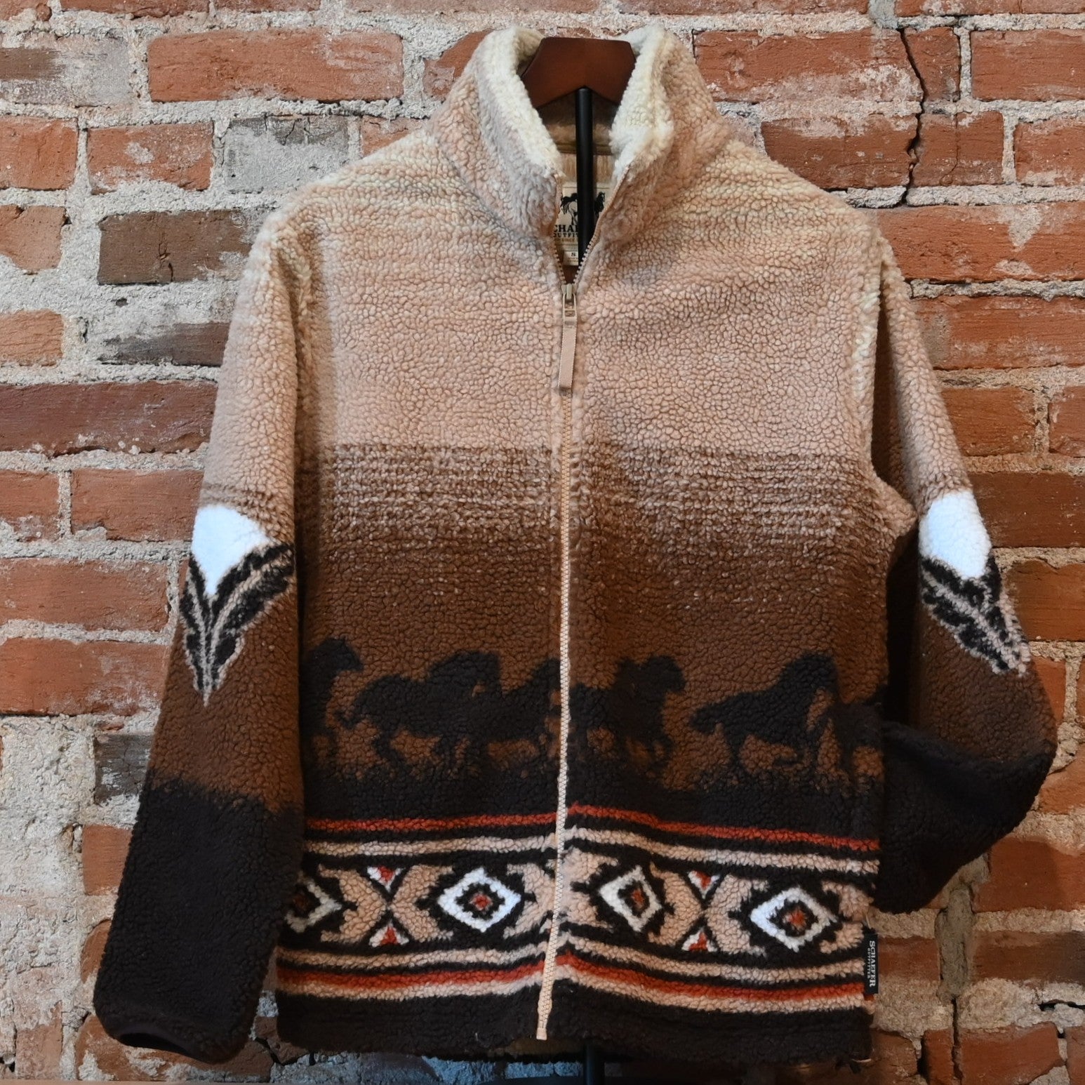 Schaefer Outfitter Vintage Full Zip Fleece in Remuda high-pile sherpa fabric with full zip collar and zippered pockets