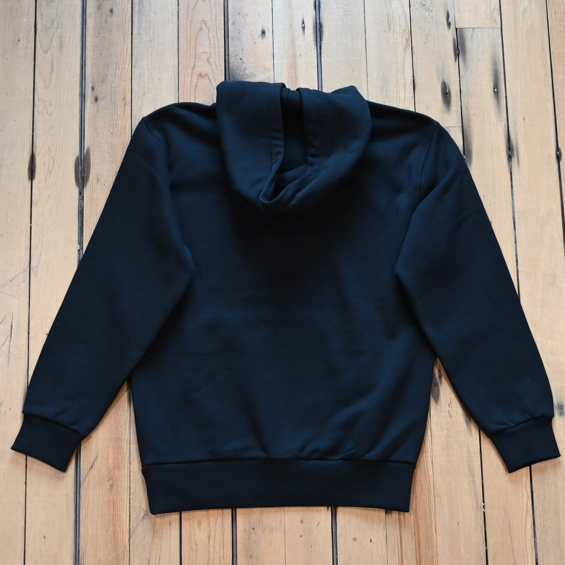 Black Filson Prospector Hoodie with drawcord hood, kangaroo pocket, and rib-knit cuffs