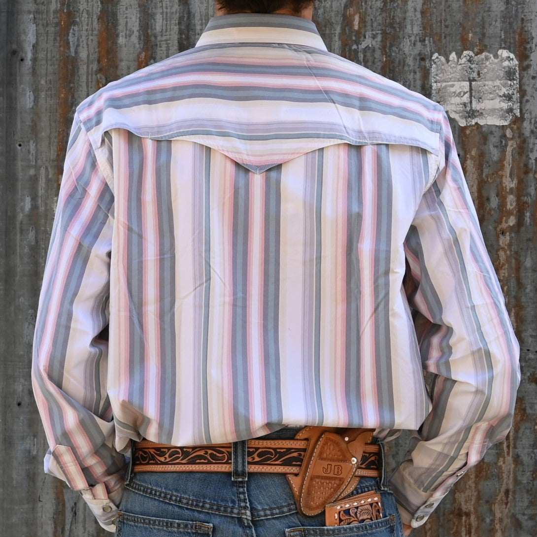 Schaefer RangeTek Western Guide Snap Shirt in Rodeo Blanket view of back