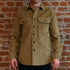 View of Pendleton men’s khaki corduroy overshirt with chest pockets and chamois trim