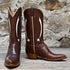 Ladies 12" Classic Honey Leather Boot W/Shooting Star Inlay view of front and side
