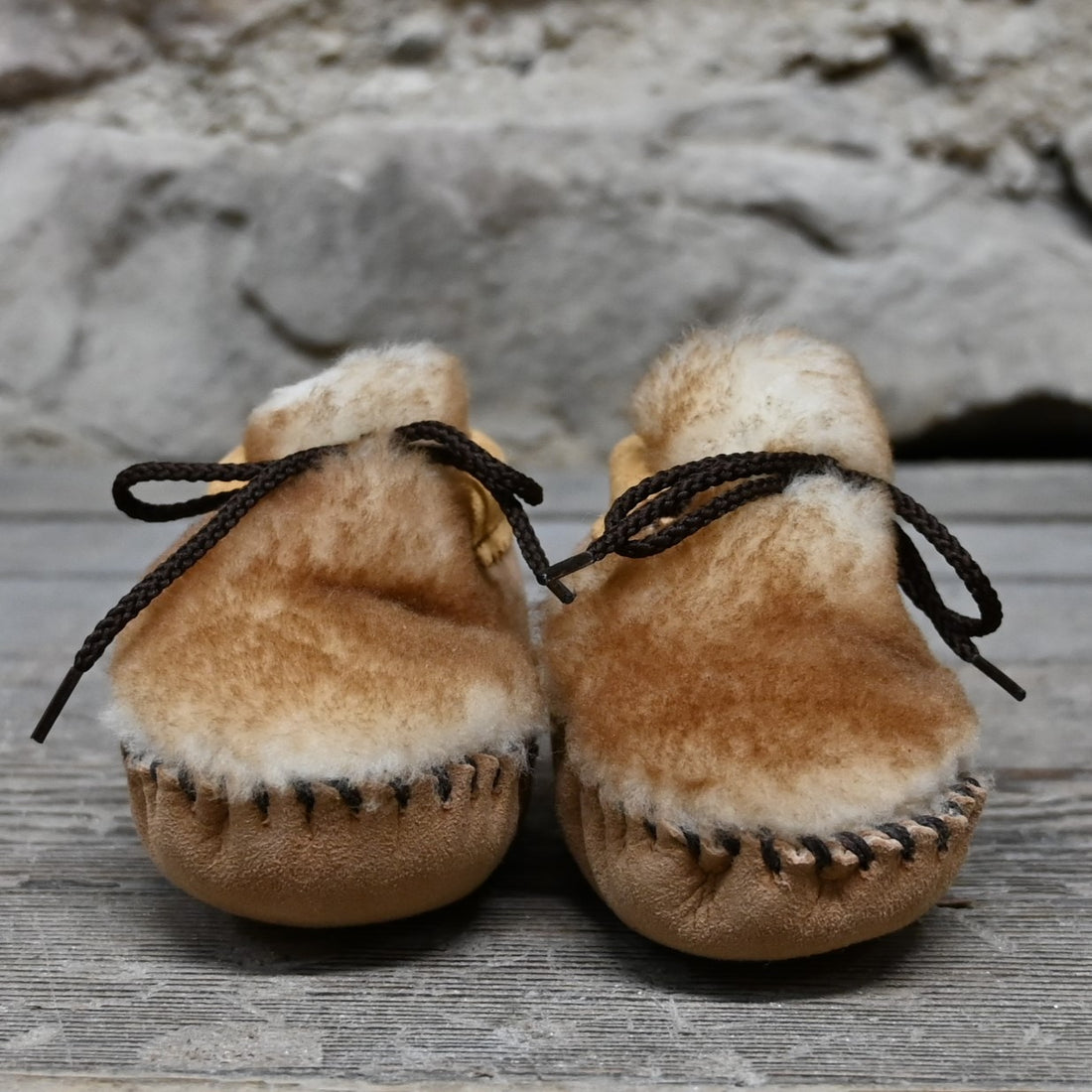 Wapsi &quot;Stony&quot; in Suede and Fleece Lined view of moccasins