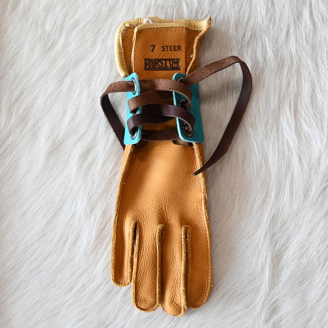 Barstow Pro Rodeo right hand lace-up steerhide leather glove