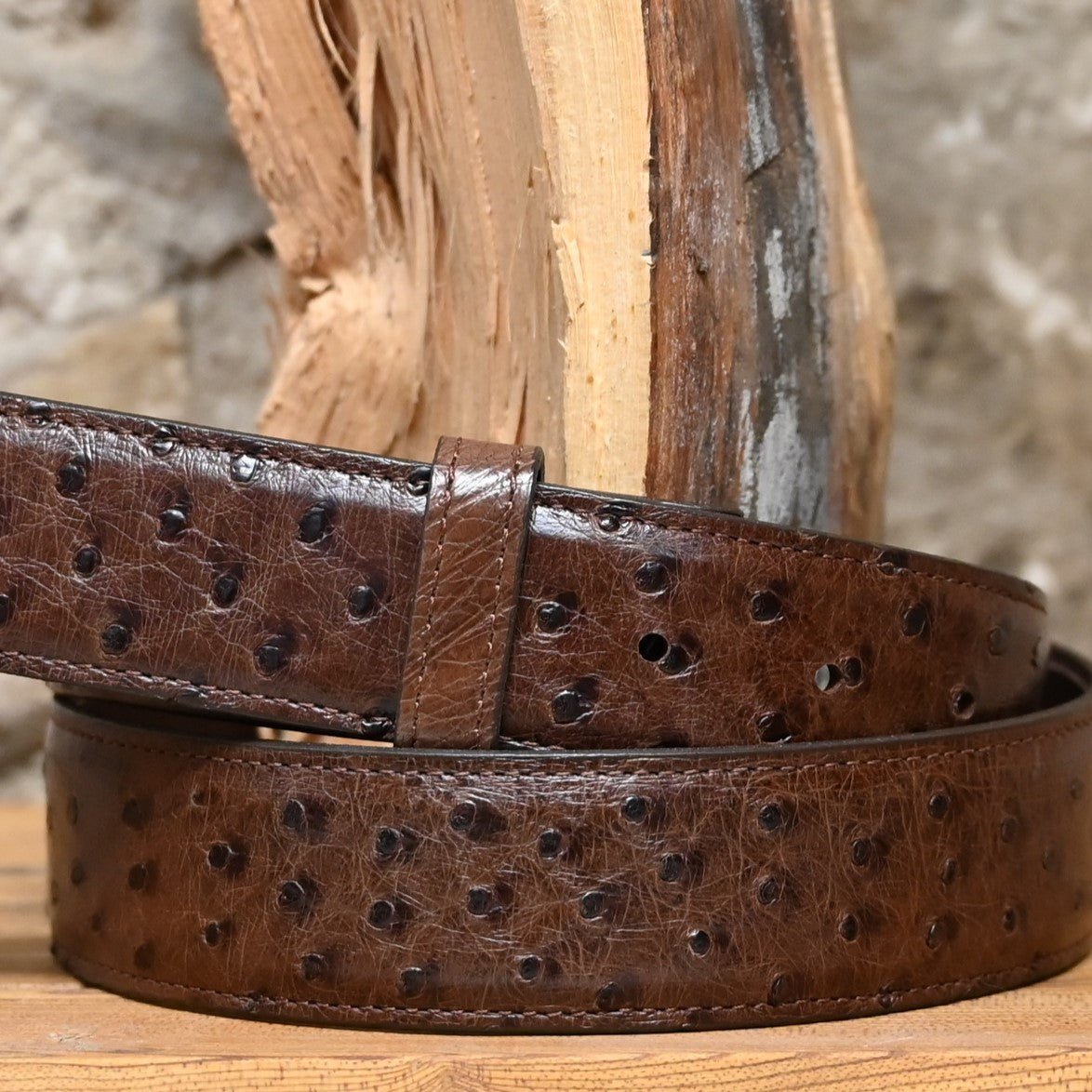 Sienna Ostrich Belt view of belt