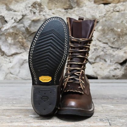 Nicks Rancher Boot in Chrome-Tanned Brown Heritage Leather view of bottom