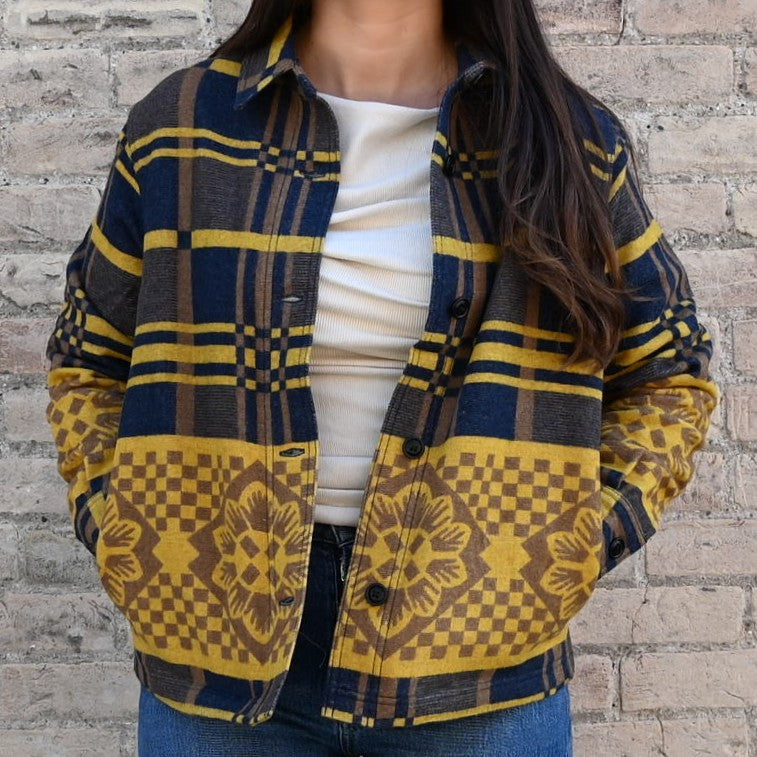 Filson – Ladies Blanket Wool Overshirt (Flower Blanket Plaid / Bronze Brown)