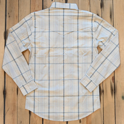Schaefer RangeTek Western Guide Snap Shirt in Leander with pearl snaps and vented back