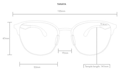Tanaya in Gold/Black view of fit guide