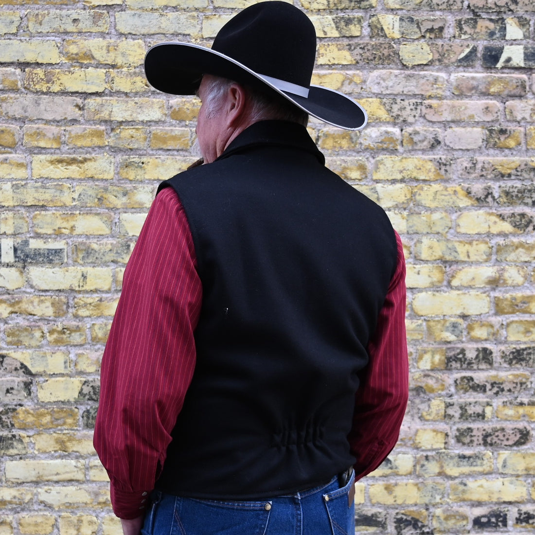 View of back of cattle baron vest