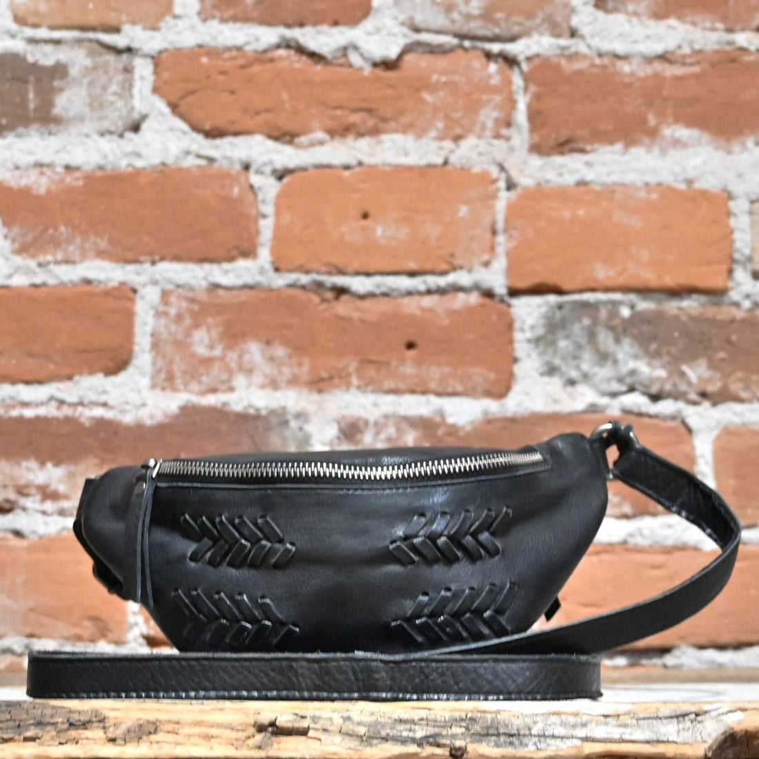 Delta 100% Leather Fanny Pack view of front