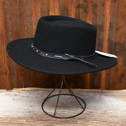 Stetson Black Hawk - Black - Crushable view of side