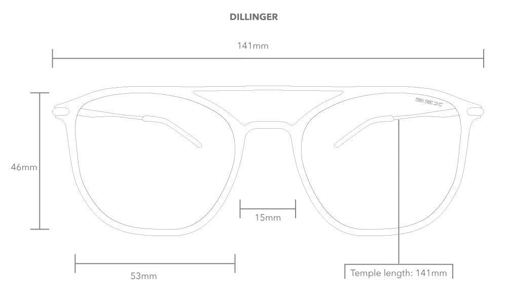 Dillinger in Tortoise/Gold view of fit guide