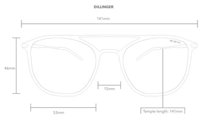 Dillinger in Tortoise/Gold view of fit guide