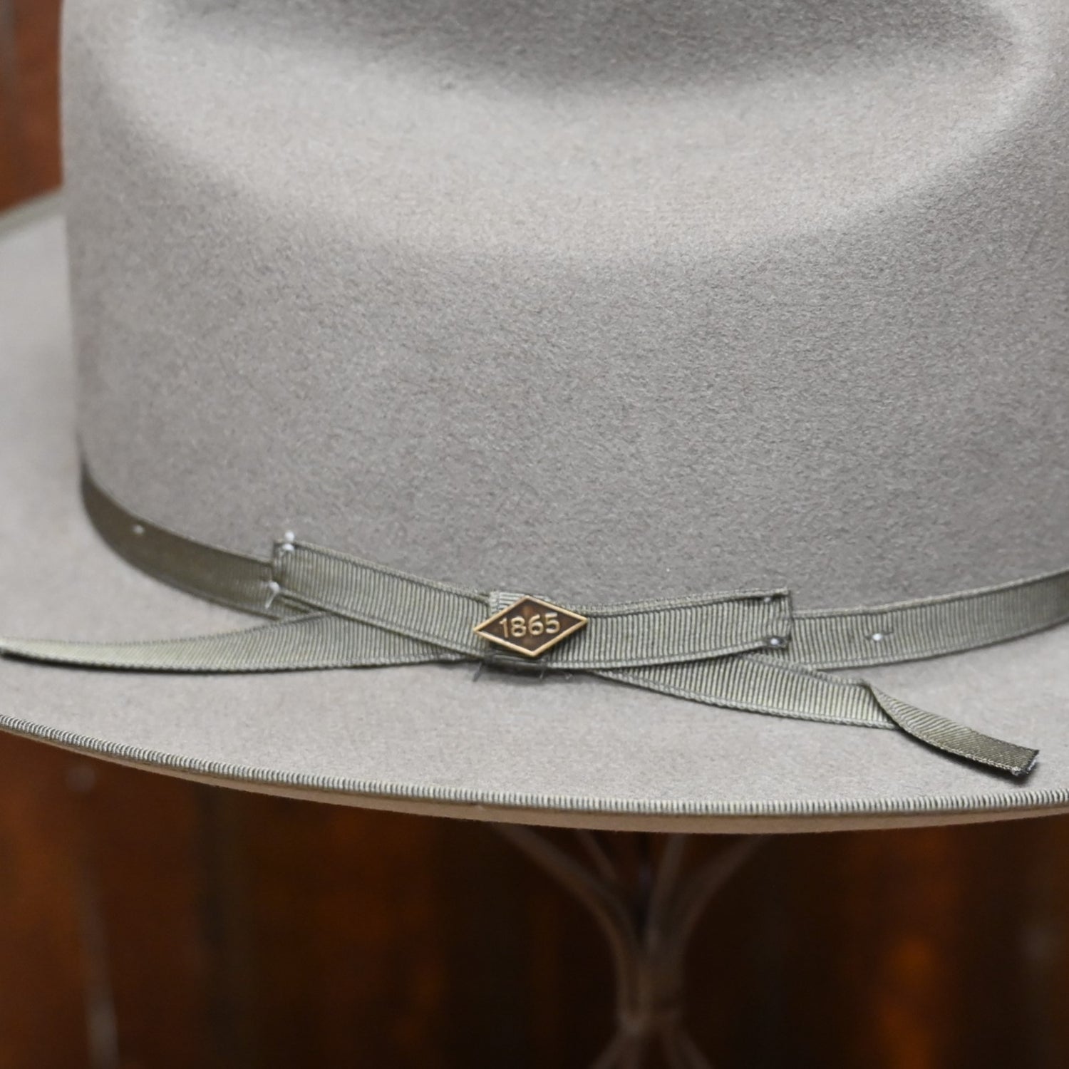 View of detail of hat