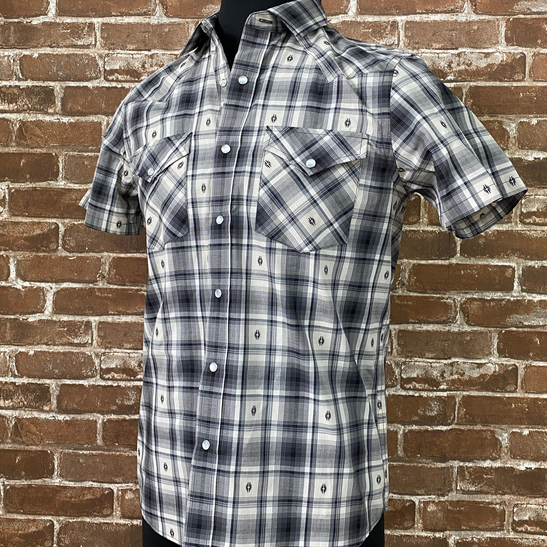Pendleton Mens Frontier Shirt Short-Sleeve in Black Ombre view of side