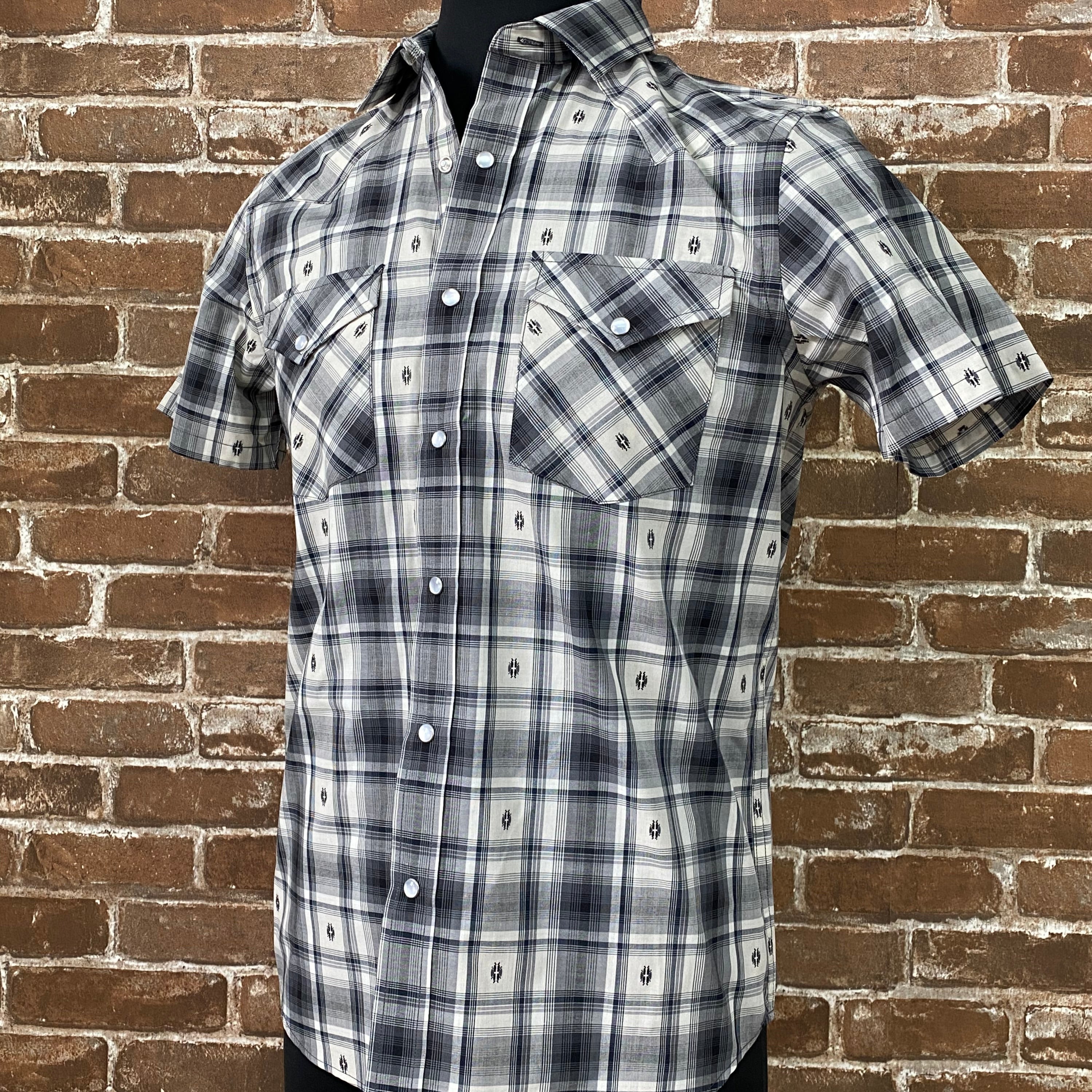Pendleton Mens Frontier Shirt Short-Sleeve in Black Ombre view of side
