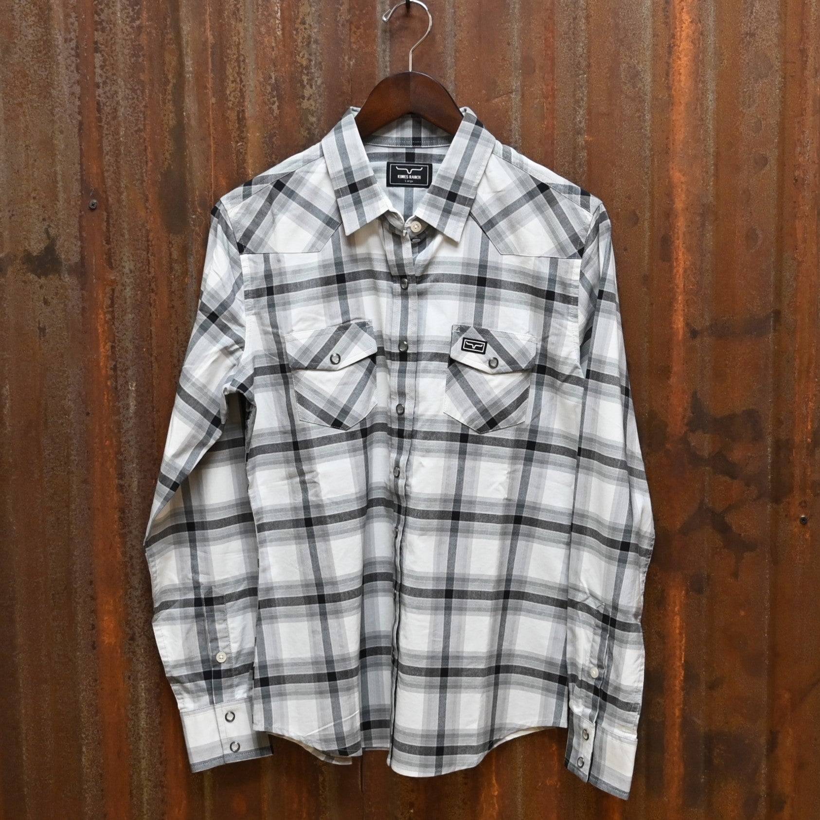 Kimes Ranch Ladies Matadora Plaid Top view of front