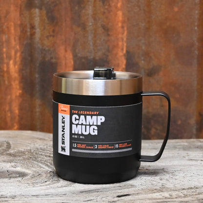 Stanley The Stay Hot Camp Mug in Matte Black view of mug