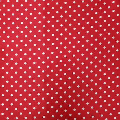 Charmeuse 3/16&quot; White Dot on Red Wild Rag view of pattern