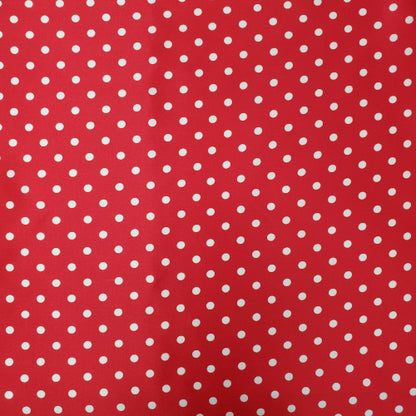 Charmeuse 3/16&quot; White Dot on Red Wild Rag view of pattern