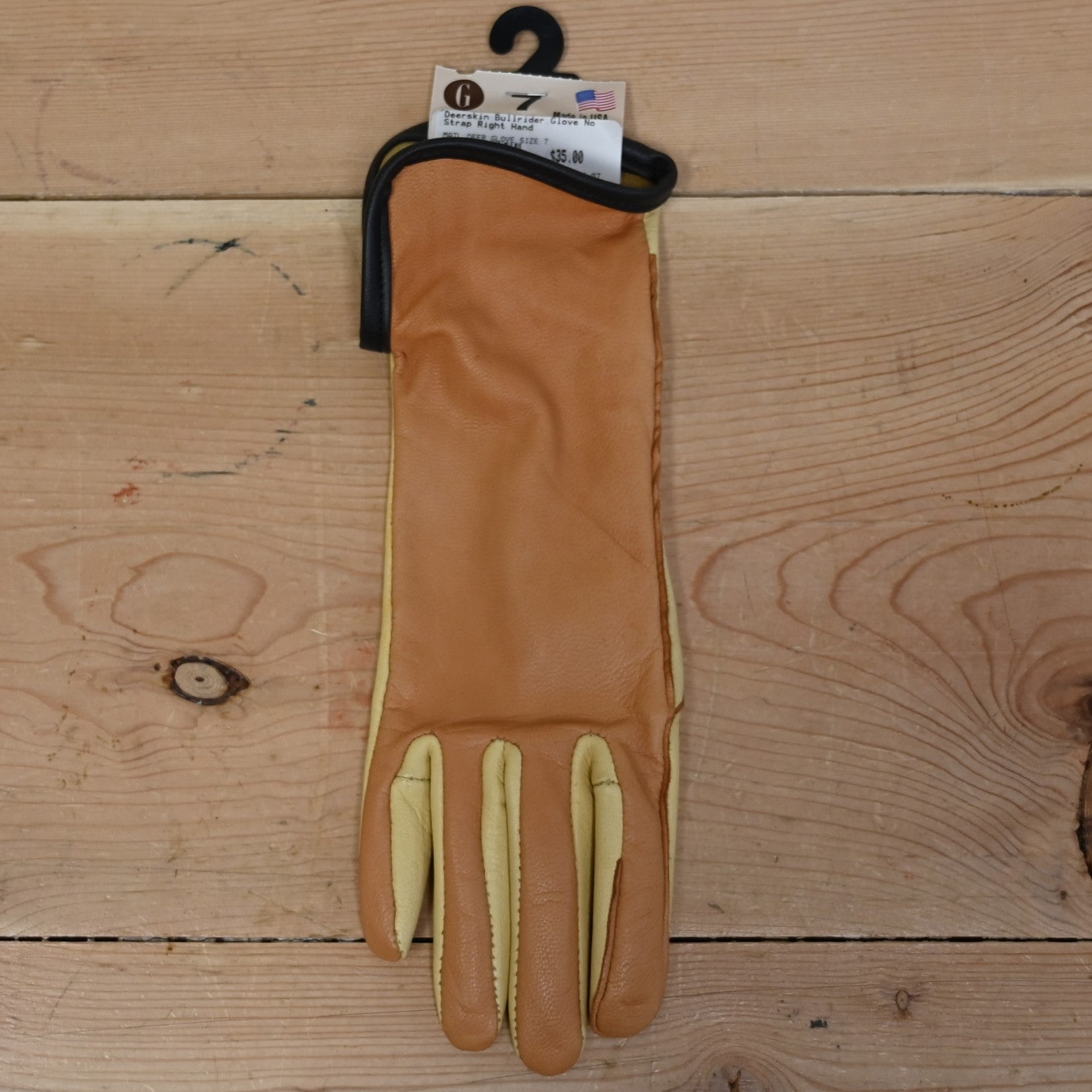 Deerskin Bullrider Glove No Strap Right Hand view of glove