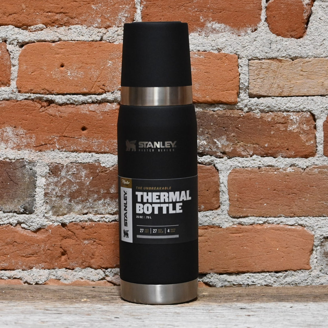 Stanley Unbreakable Thermal Bottle in Foundry Black view of stanley
