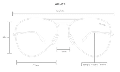 Wesley X in Silver/Gray view of fit guide