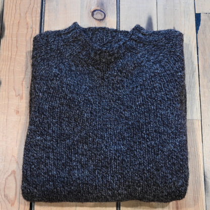 Filson 3GG Crewneck Sweater in heather brown wool, raglan sleeves and rib-knit collar