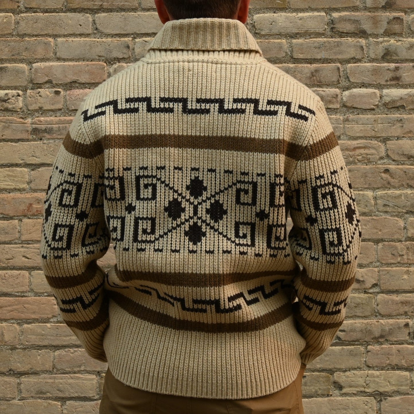 View of back of sweater