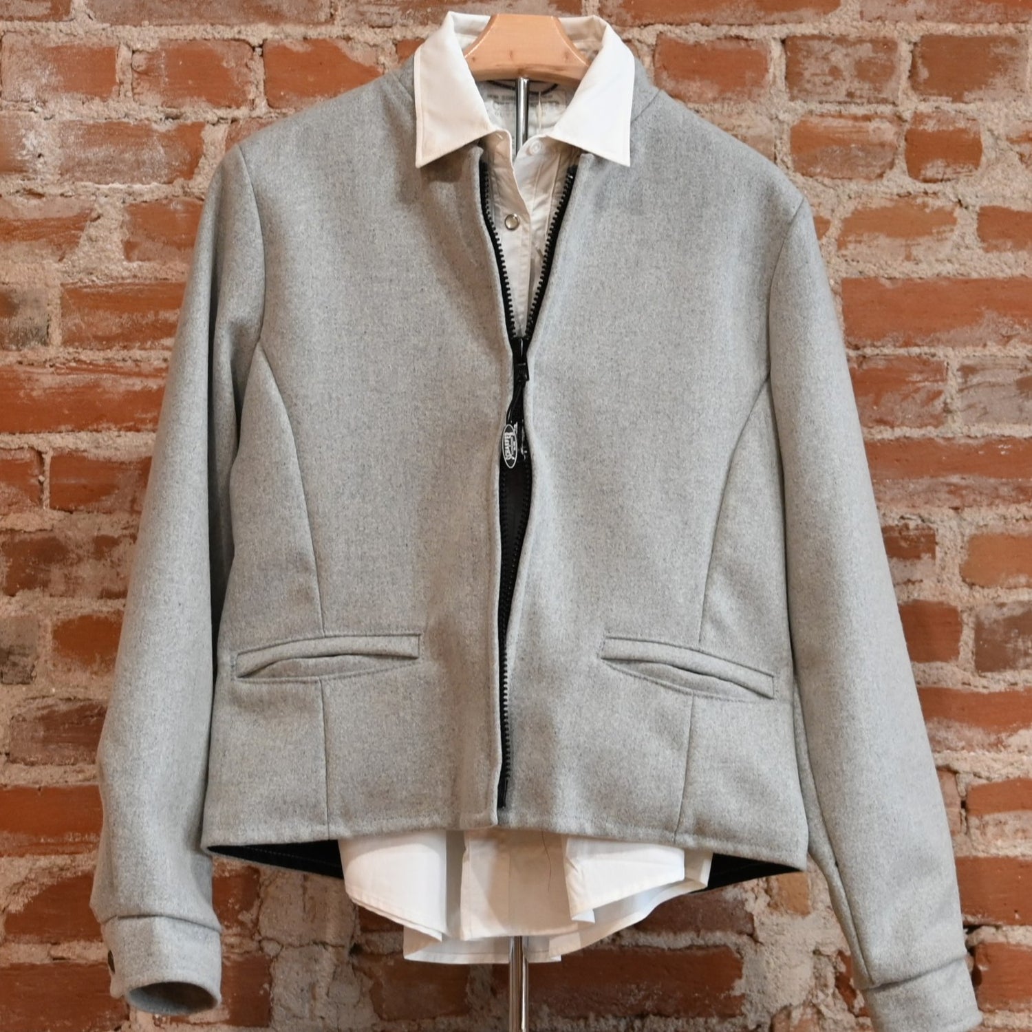 View of jacket in grey