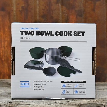 Stanley All-In-One Two-Bowl Cook Set in Stainless Steel view of two bowl cook set