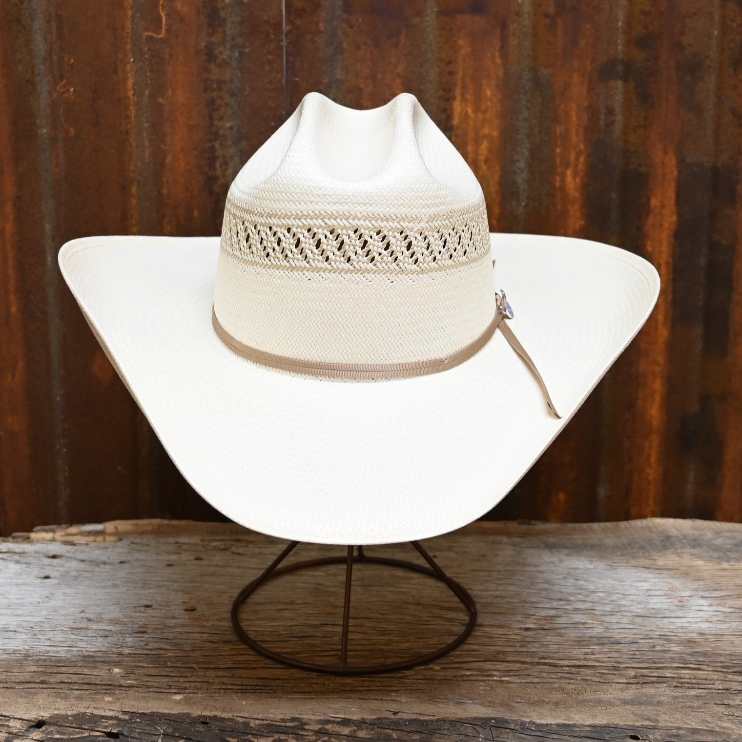 View of front of hat