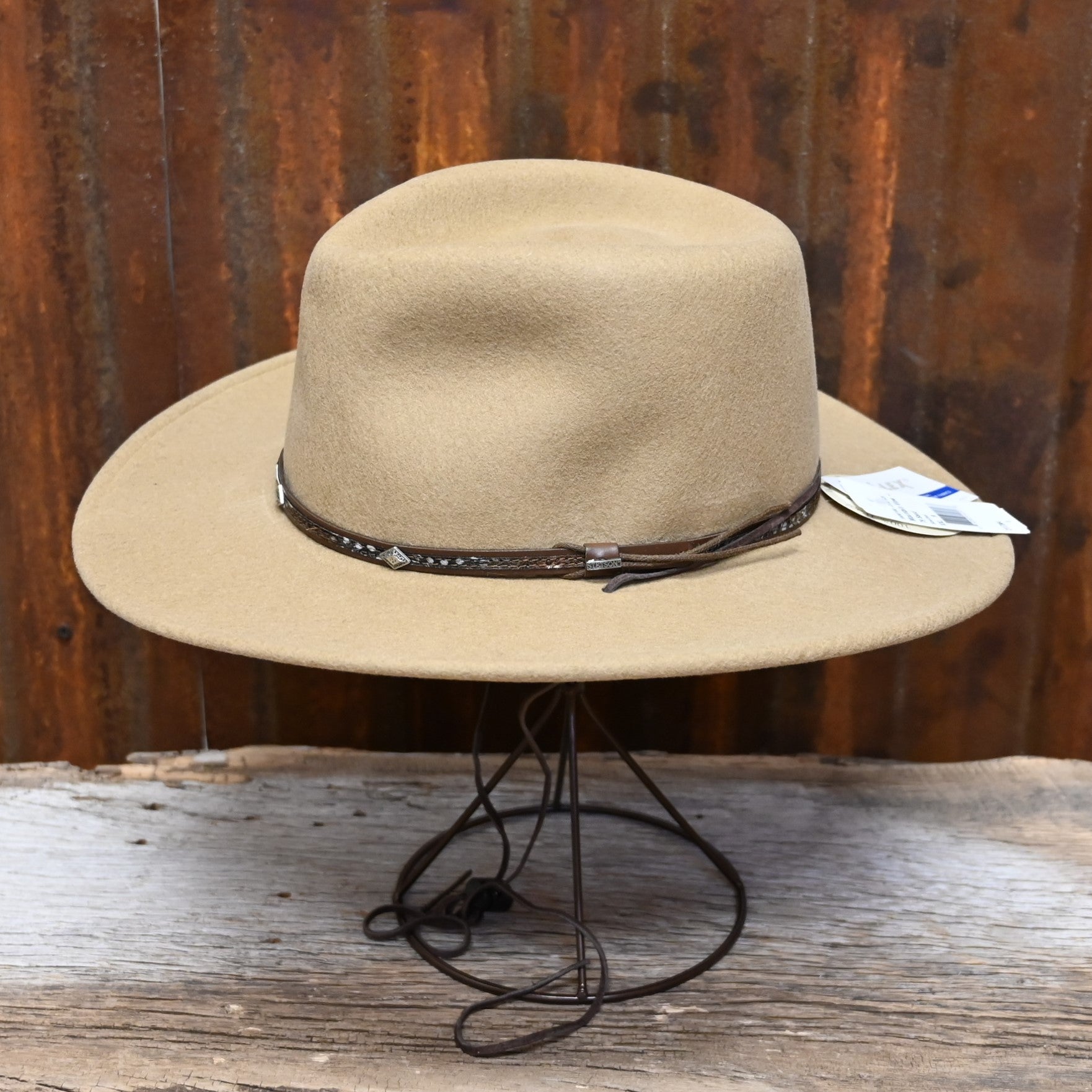 Stetson Crushable Felt Mountain View Hat in Sand view of side