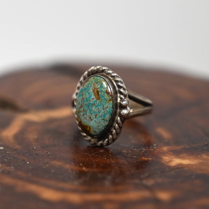 Mexican Turquoise with Double Band view of ring